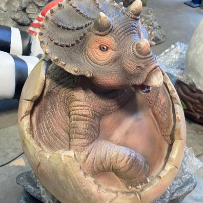 Hatching Triceratops Dinosaur Statue - LM Treasures Prop Rentals 