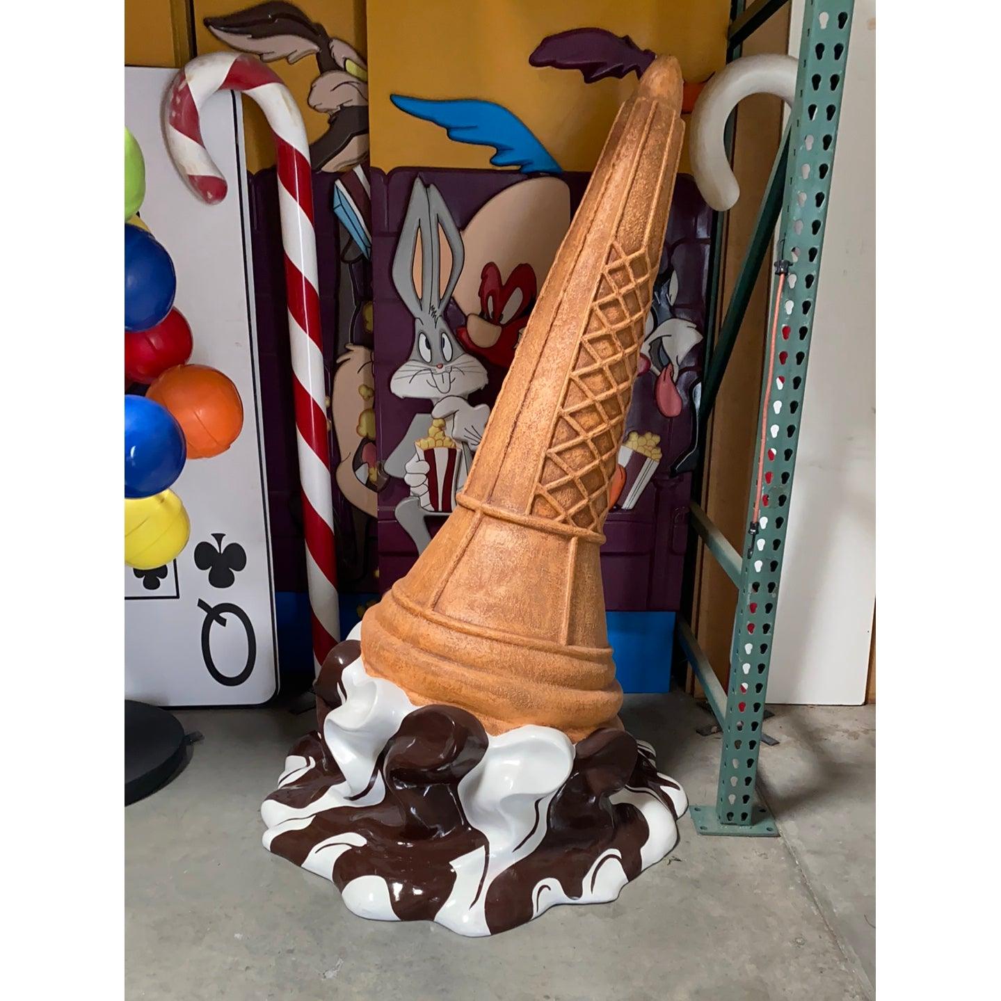 Chocolate Melting Ice Cream Statue - LM Treasures Prop Rentals 