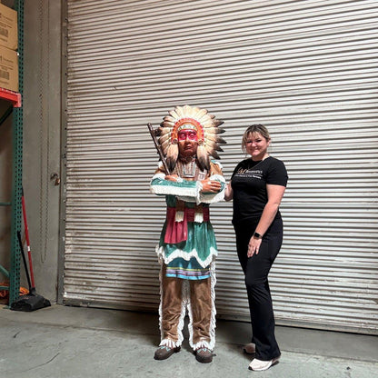 Standing Indian Chief Life Size Statue