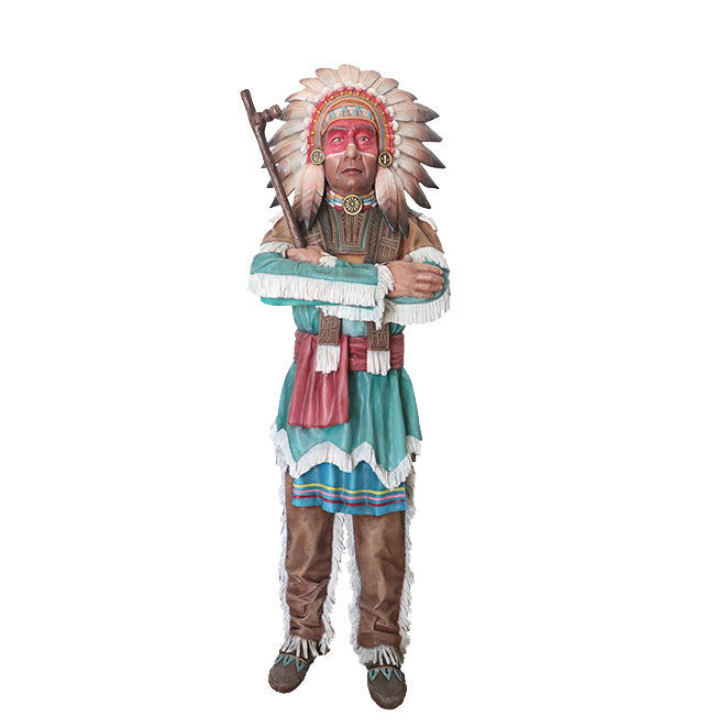 Standing Indian Chief Life Size Statue