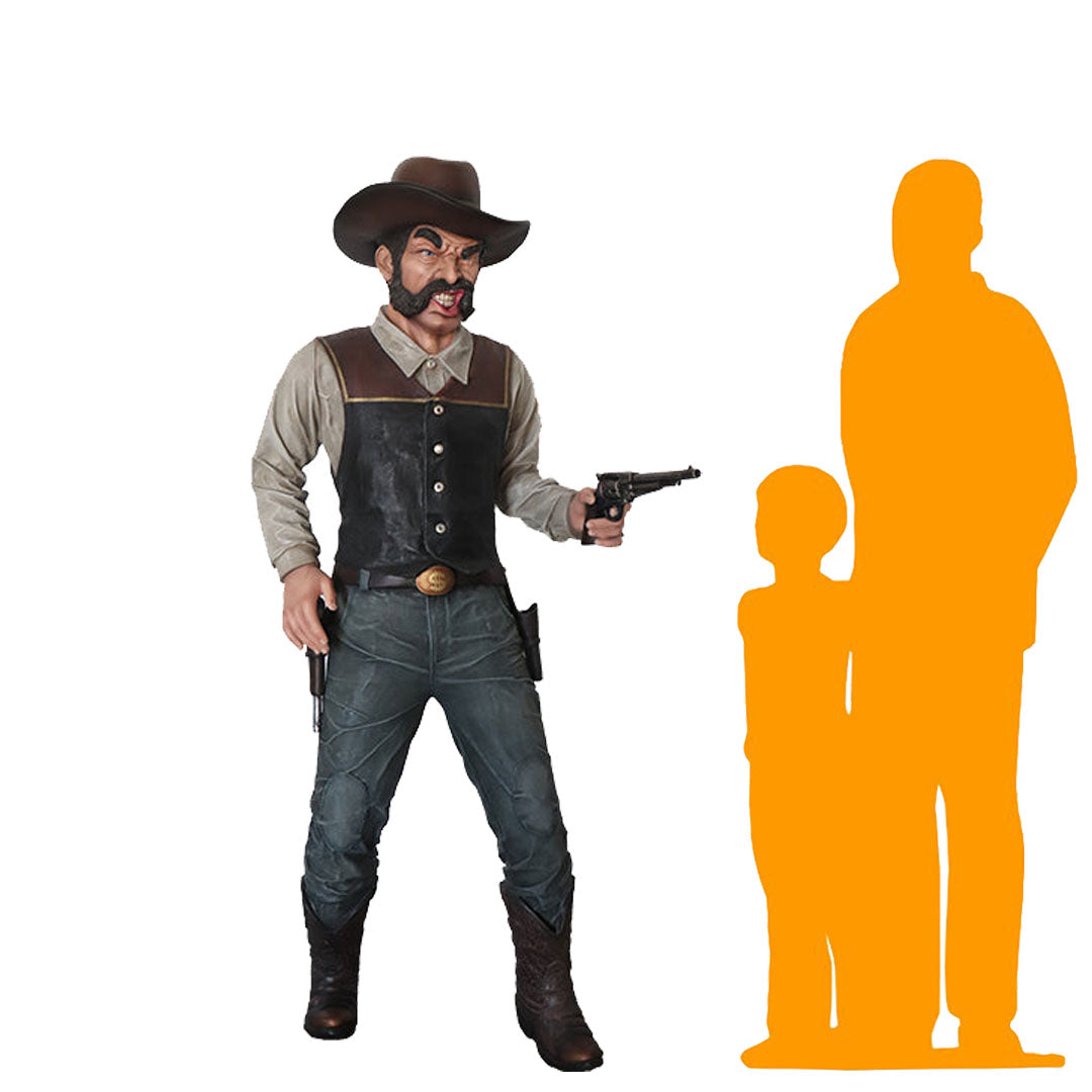 Angry Cowboy Billy Life Size Statue