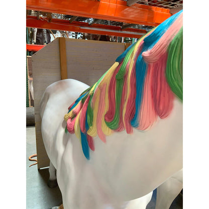 Rainbow Unicorn Life Size Statue