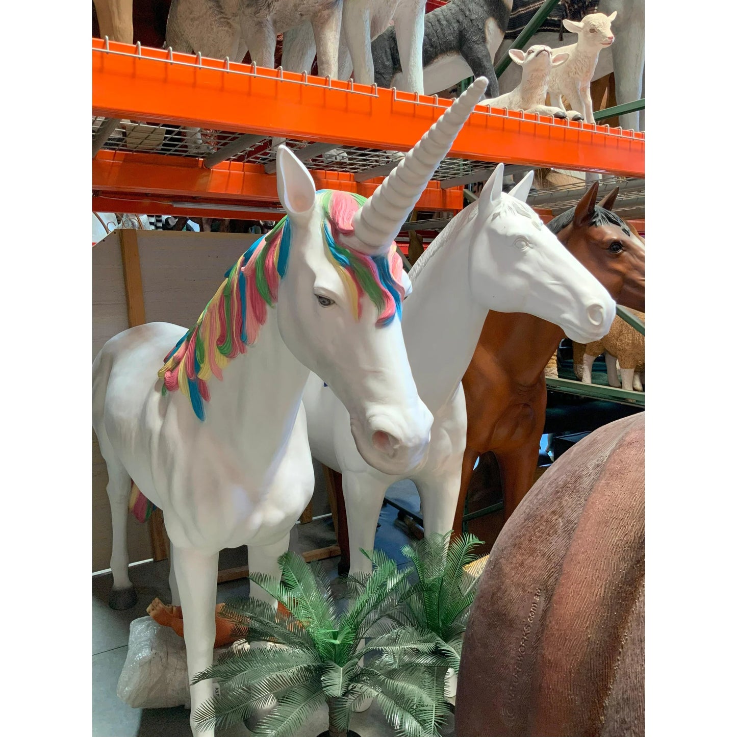 Rainbow Unicorn Life Size Statue