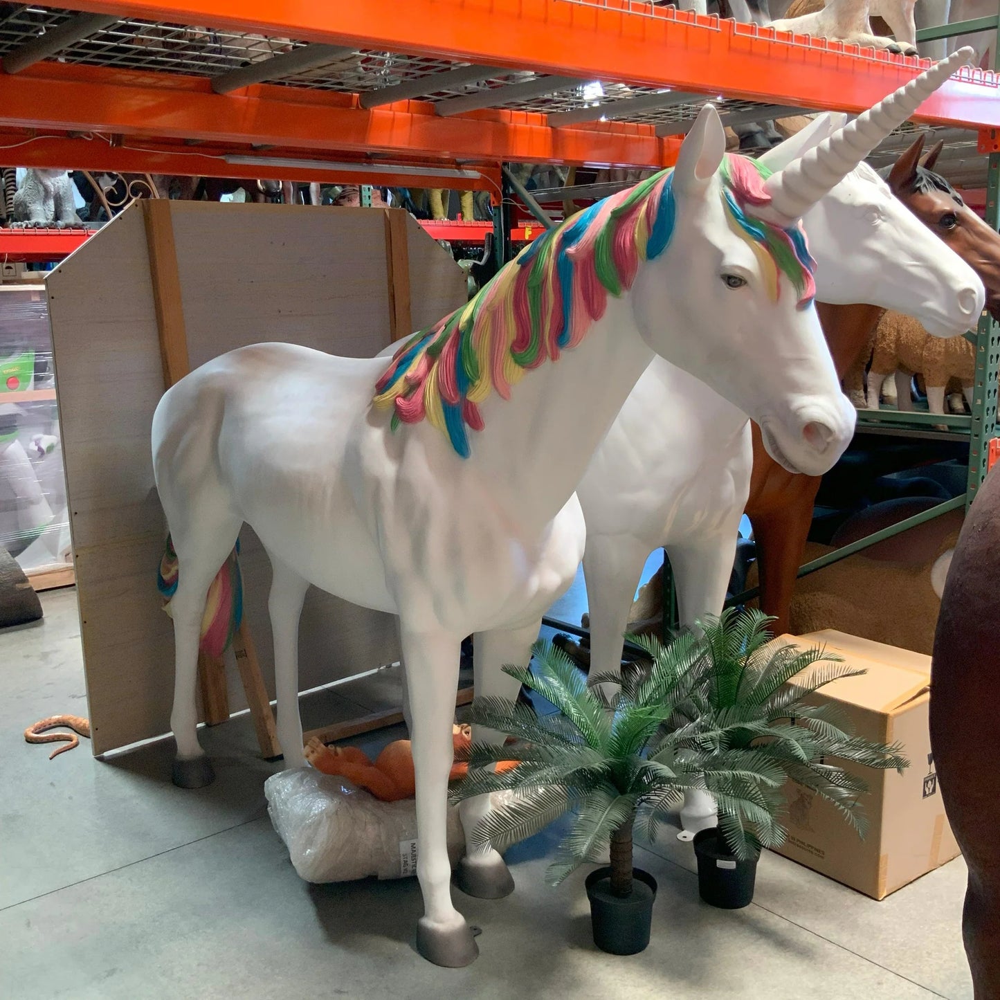 Rainbow Unicorn Life Size Statue