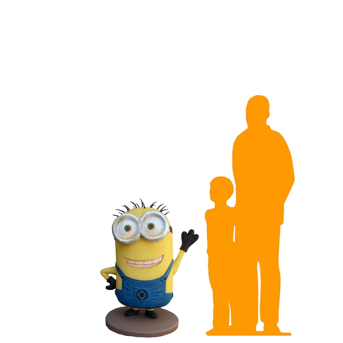 Cartoon Yellow Minion Waving Statue