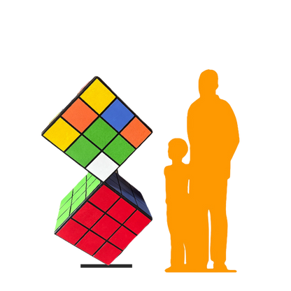 Stacked Giant Rubik Cube Statue