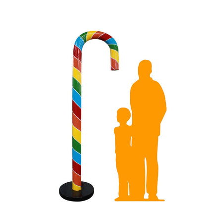 Large Rainbow Candy Cane Statue - LM Treasures Prop Rentals 
