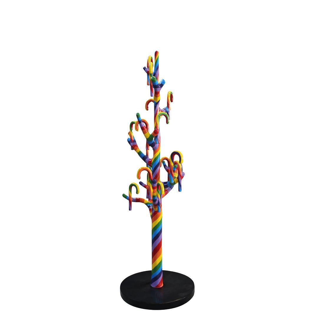 Rainbow Candy Cane Tree Statue - LM Treasures Prop Rentals 