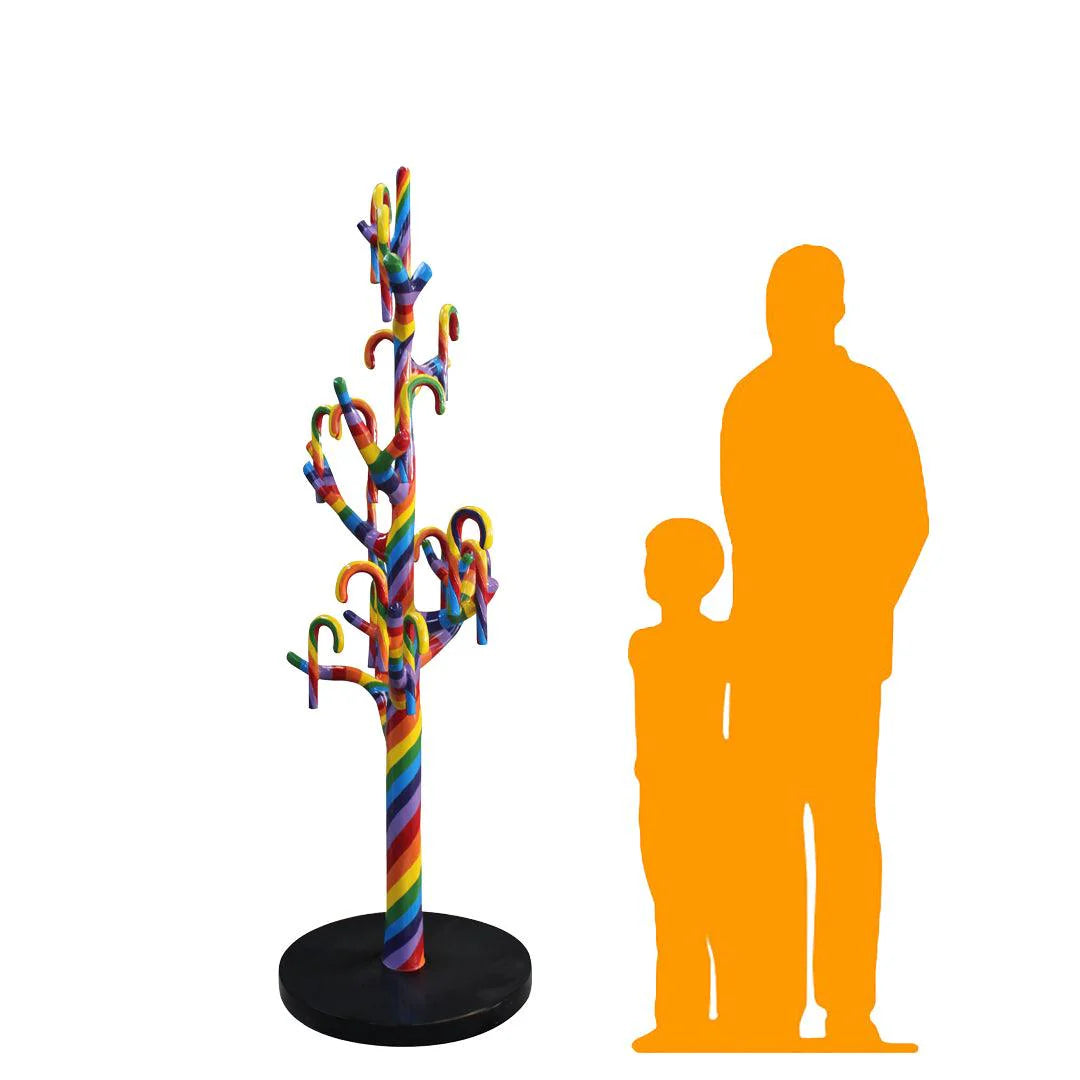 Rainbow Candy Cane Tree Statue