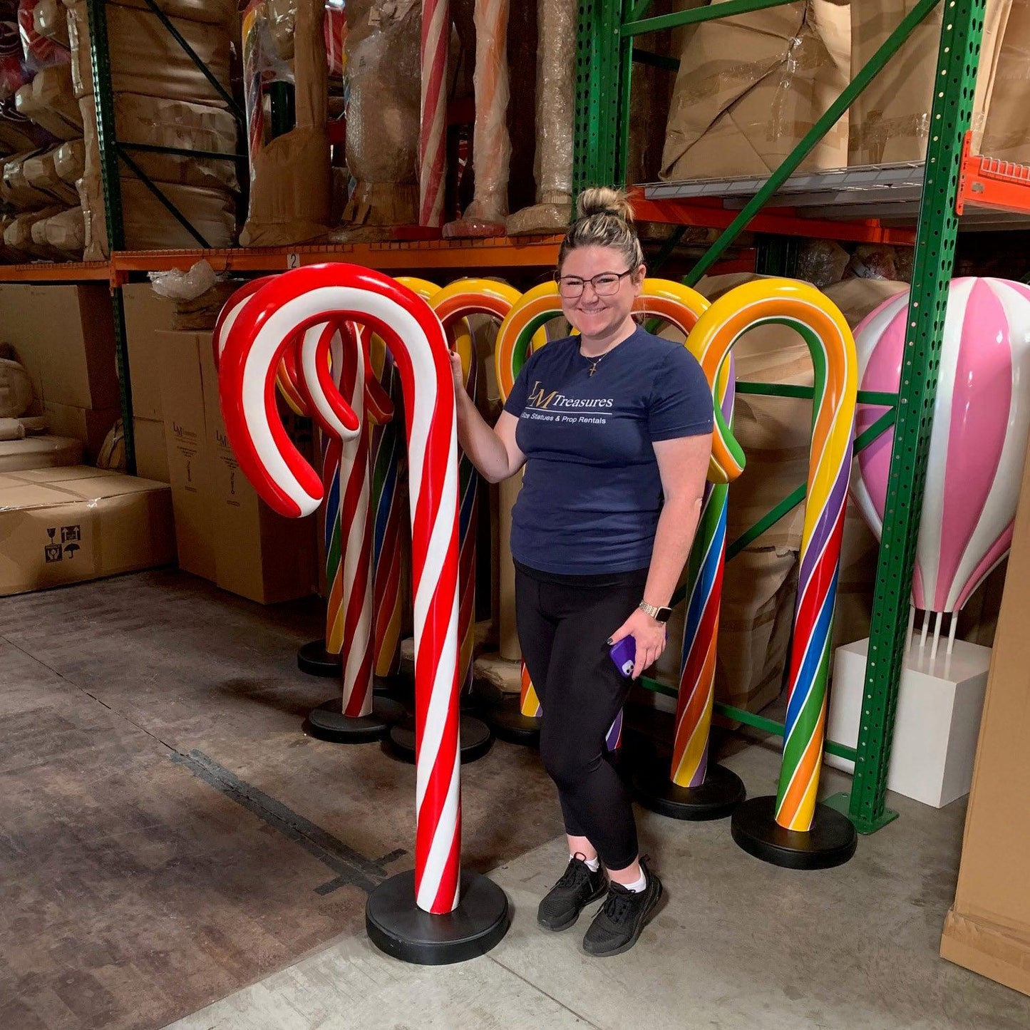 Large Traditional Candy Cane Statue