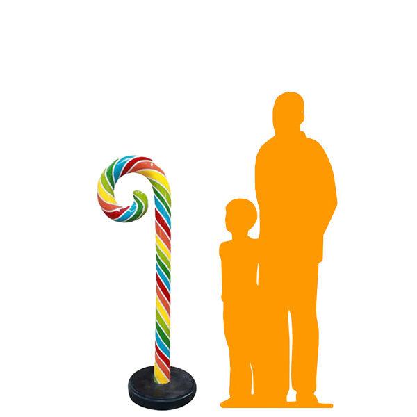 Large Swirl Rainbow Candy Cane Statue - LM Treasures Prop Rentals 