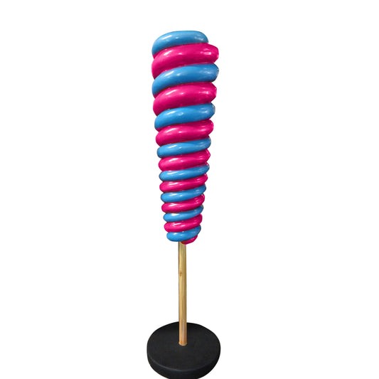 Large Pink Twister Lollipop Statue - LM Treasures Prop Rentals 