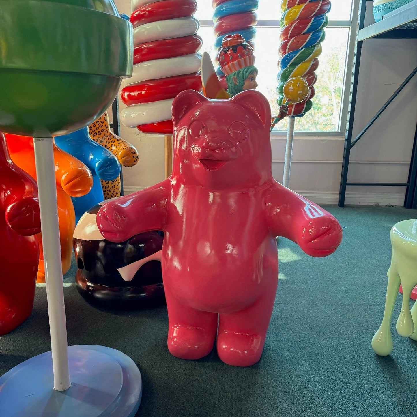 Large Pink Gummy Bear Statue