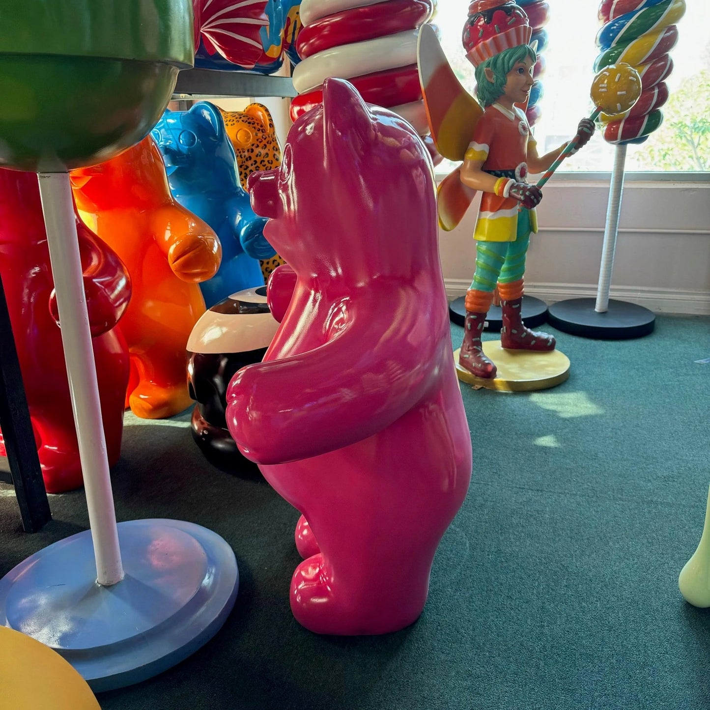 Large Pink Gummy Bear Statue