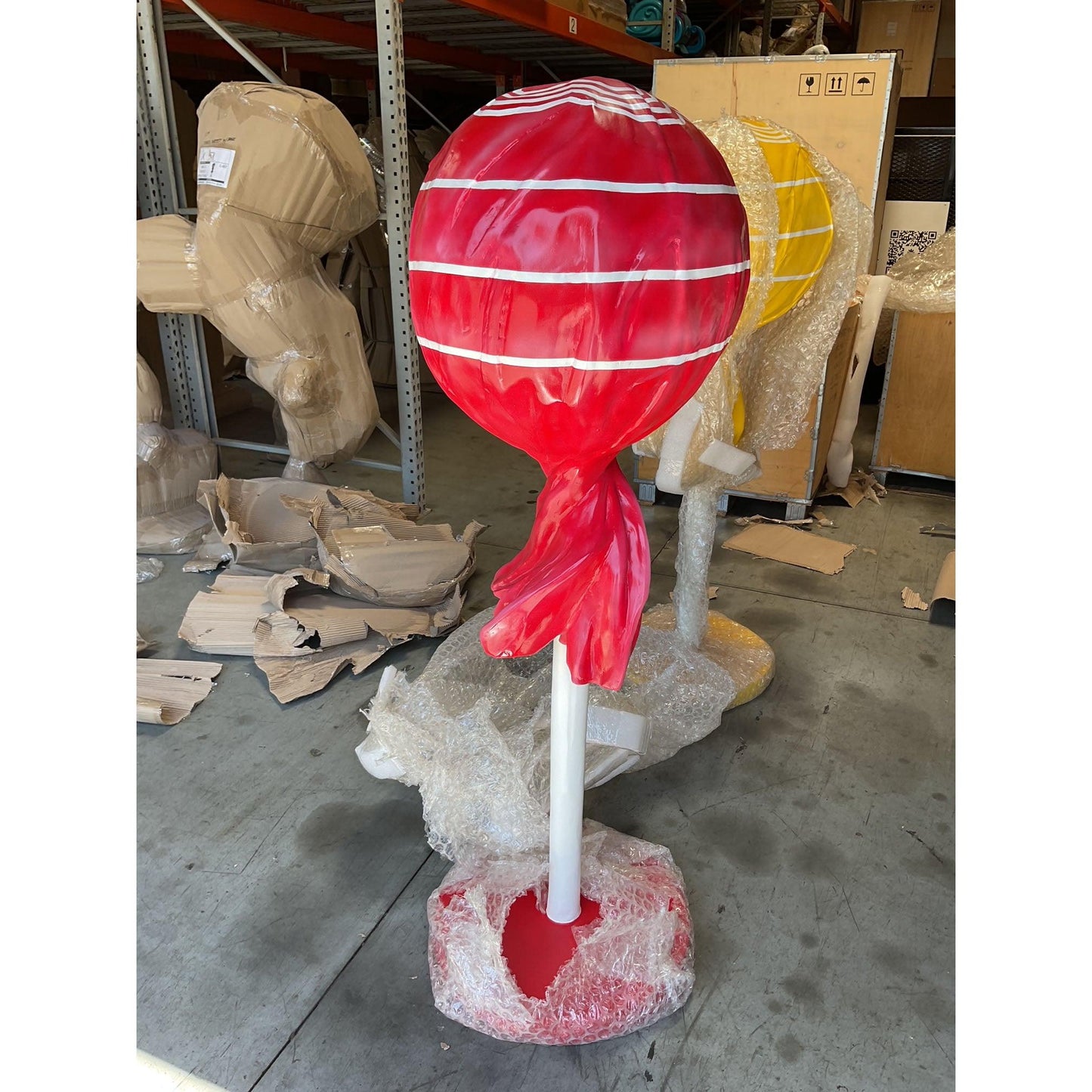 Large Red Lollipop Statue - LM Treasures Prop Rentals 