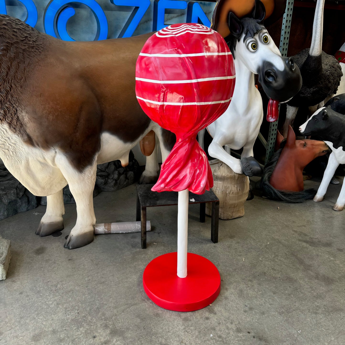 Large Red Lollipop Statue