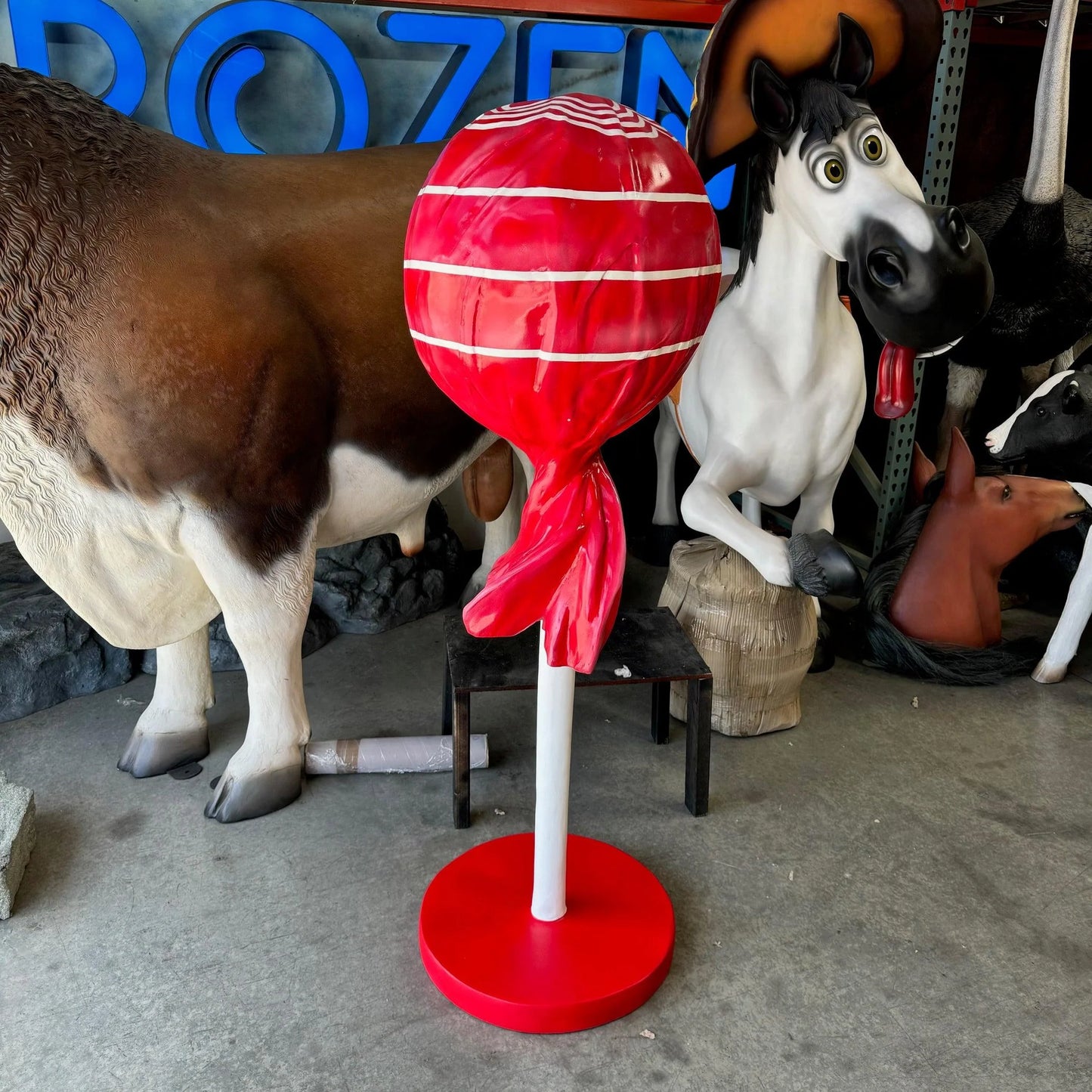 Large Red Lollipop Statue