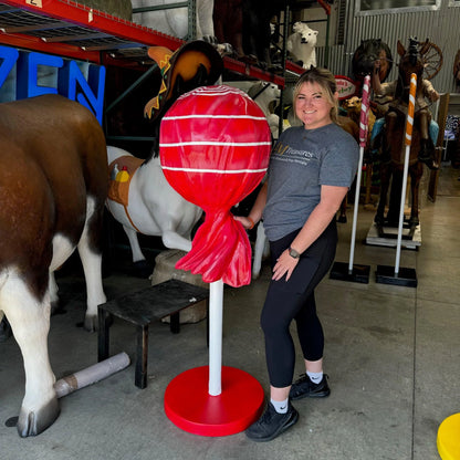 Large Red Lollipop Statue