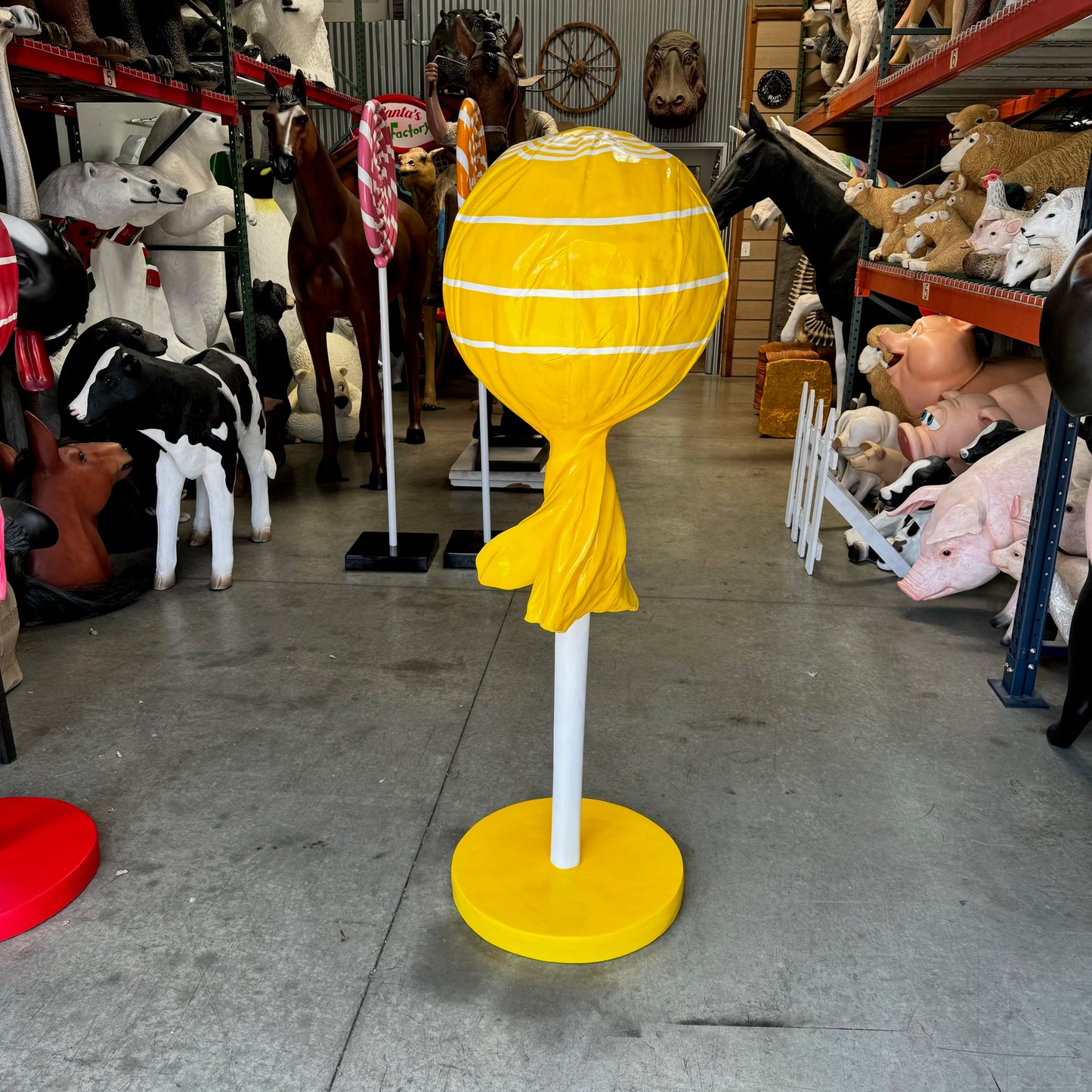 Large Yellow Lollipop Statue