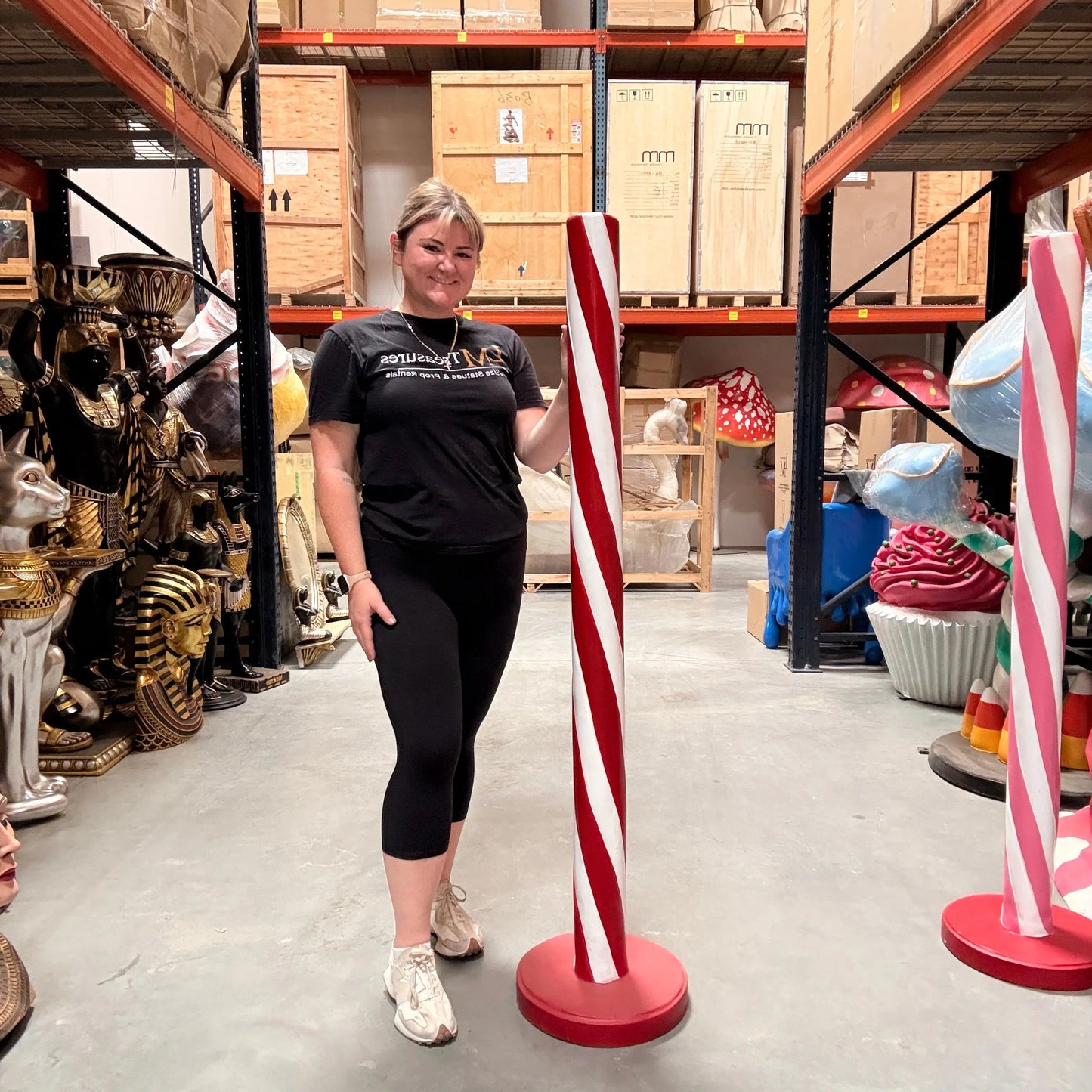 Red Candy Stick Statue R0318R-S071-PT