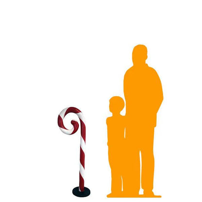 Small Swirl Candy Cane Statue