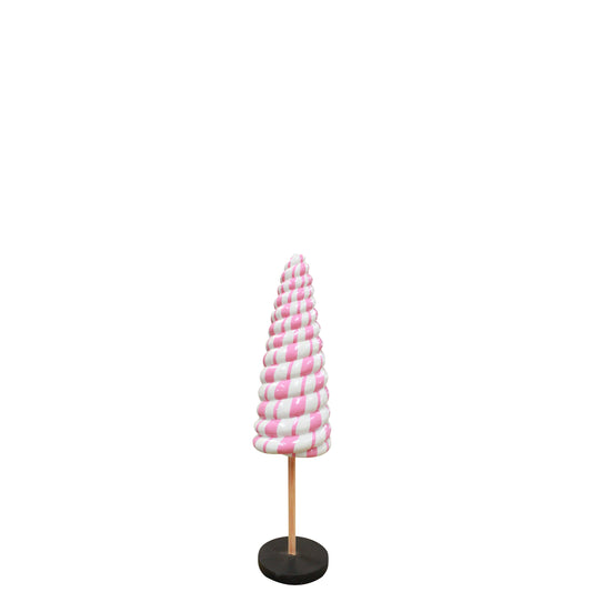 Small Striped Pink Cone Lollipop Statue - LM Treasures Prop Rentals 