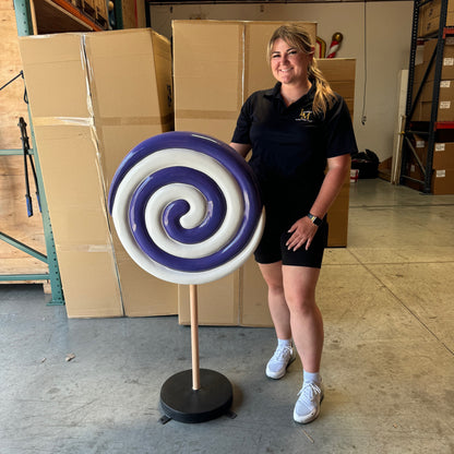 Small Purple Twirl Lollipop Statue