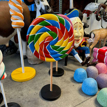Small Rainbow Twirl Lollipop Statue