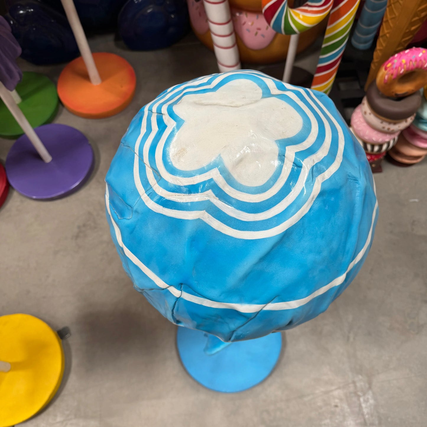 Medium Blue Lollipop Statue R0293B-S116-PT