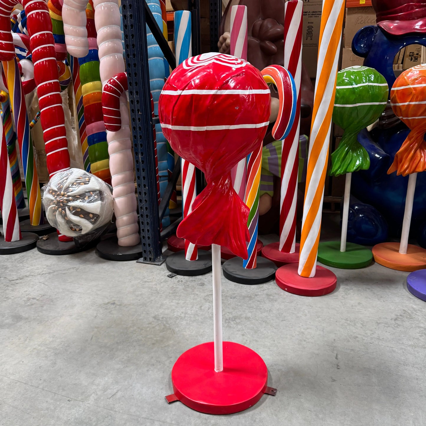 Medium Red Lollipop Statue R0293R-S116-PT