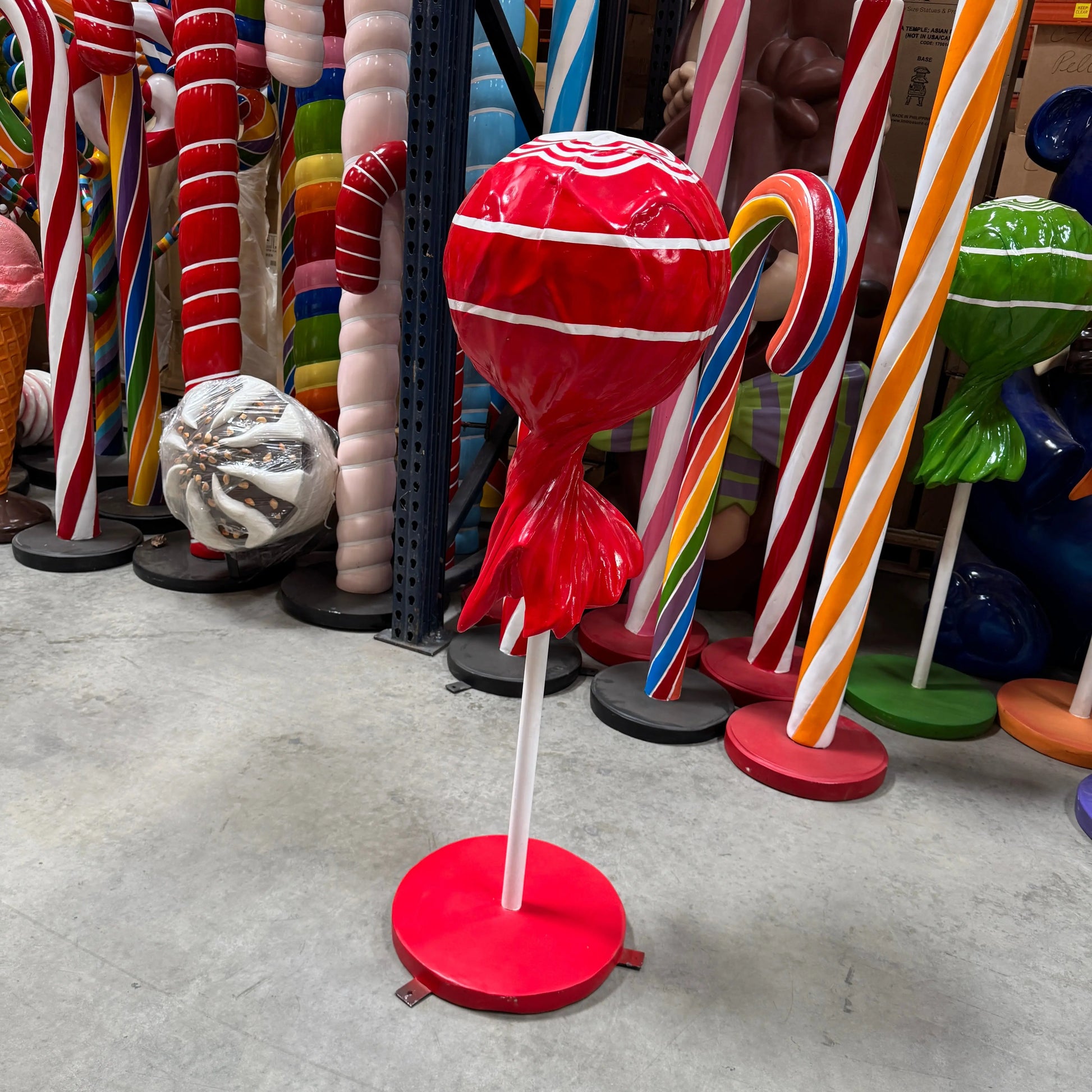 Medium Red Lollipop Statue R0293R-S116-PT