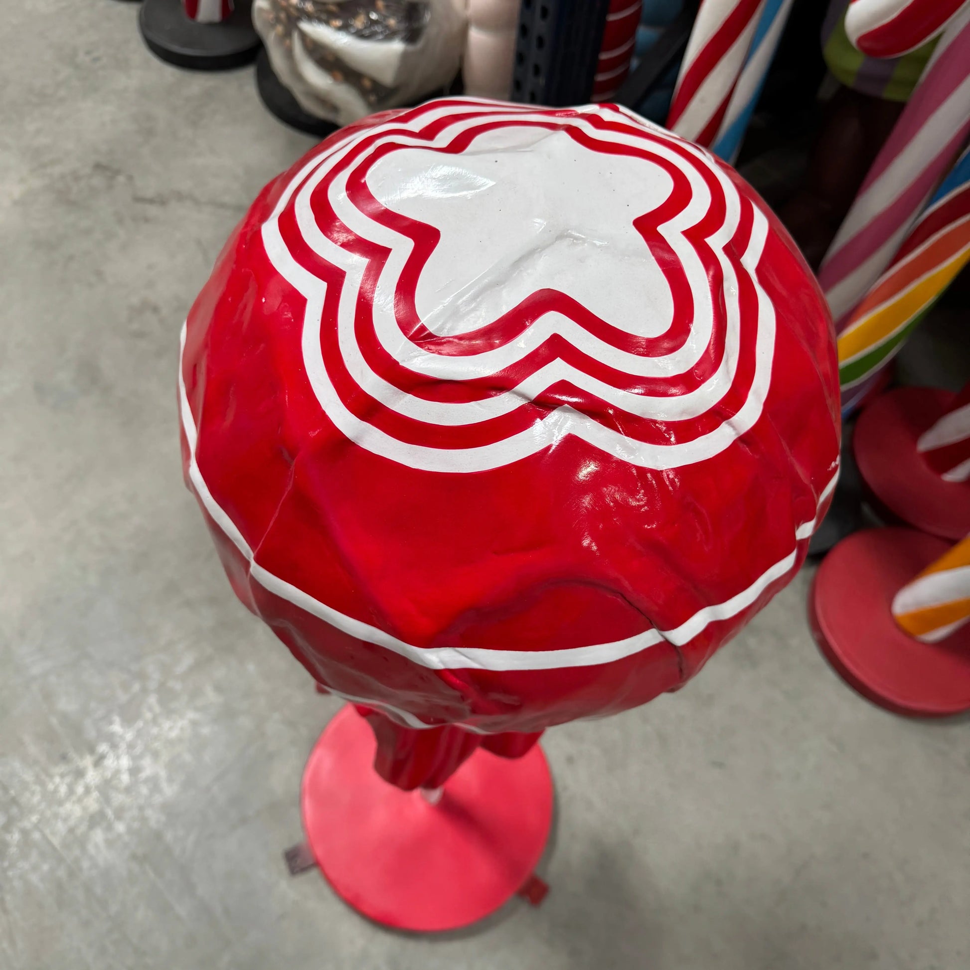 Medium Red Lollipop Statue R0293R-S116-PT