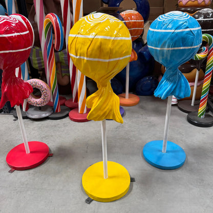 Medium Yellow Lollipop Statue R0293Y-S116-PT