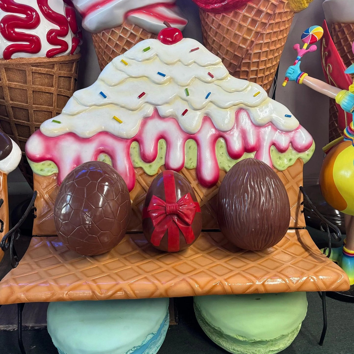 Ridged Chocolate Easter Egg Statue