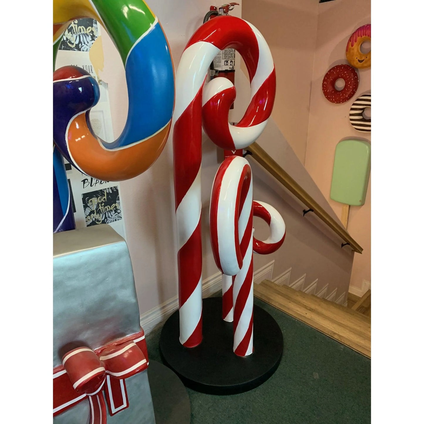 Peppermint Candy Cane Trio Statue