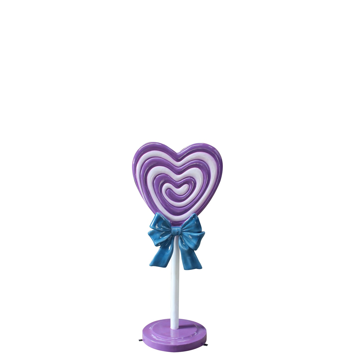 Purple Heart Lollipop Statue With Bow - LM Treasures Prop Rentals 
