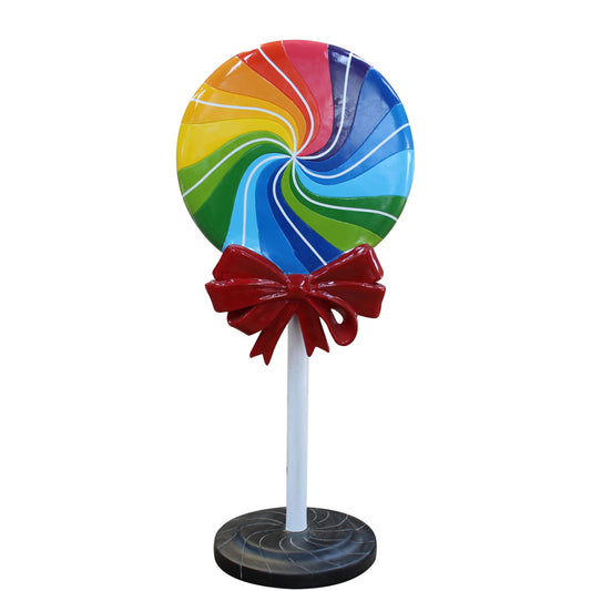 Large Swirl Lollipop With Bow Statue - LM Treasures Prop Rentals 