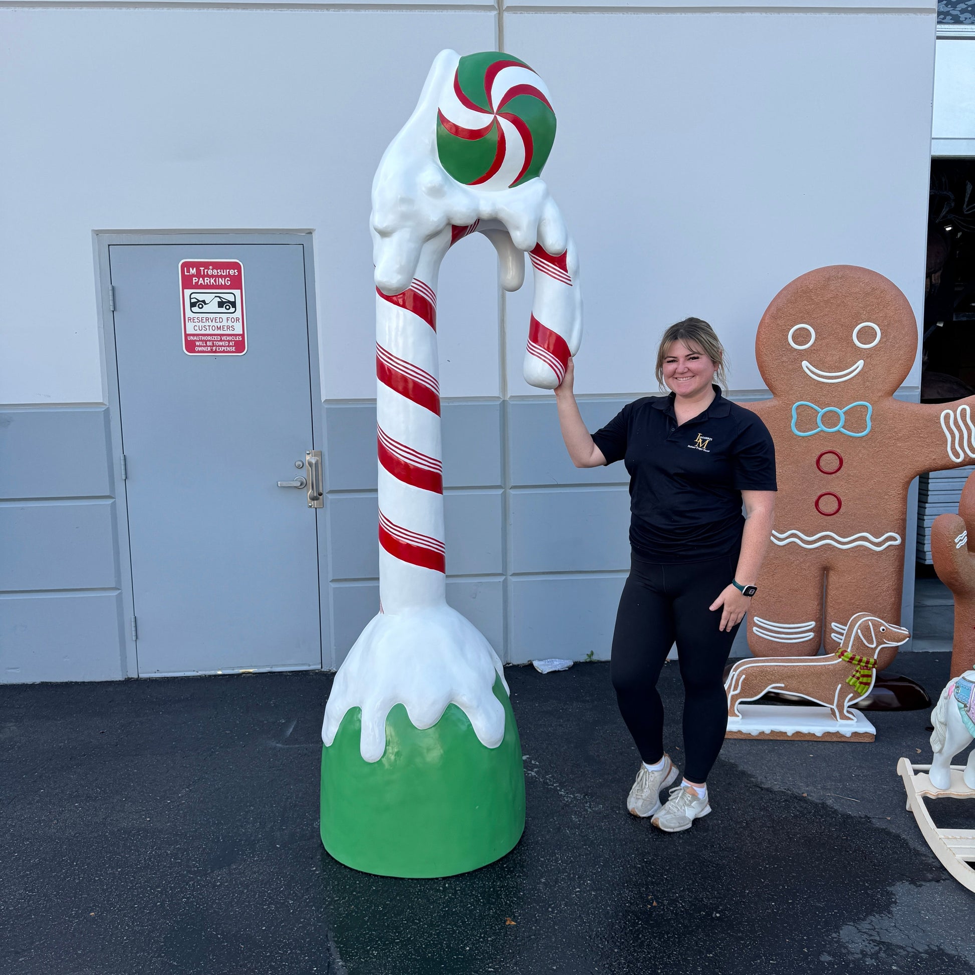 Giant Snow Candy Cane Statue S0290-S248-PT