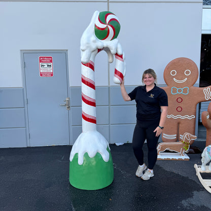 Giant Snow Candy Cane Statue S0290-S248-PT