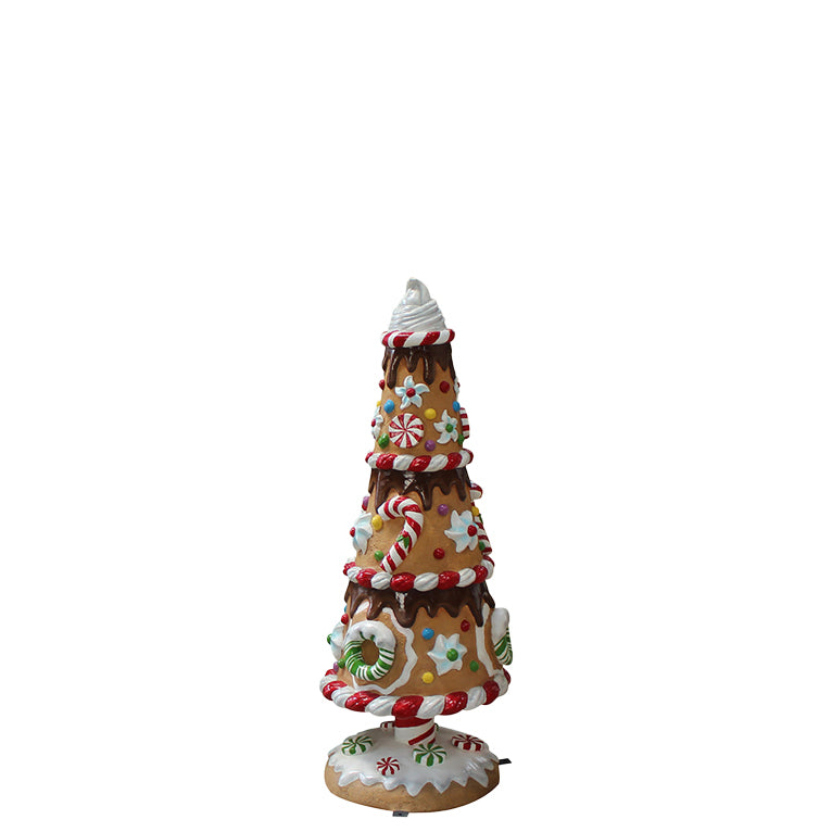 Medium Peppermint Gingerbread Christmas Tree Statue S0330M-S251-PT