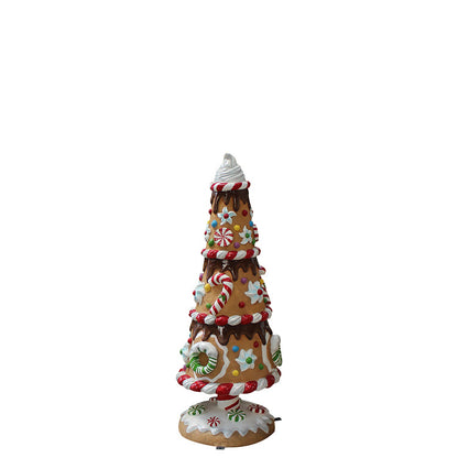 Medium Peppermint Gingerbread Christmas Tree Statue S0330M-S251-PT