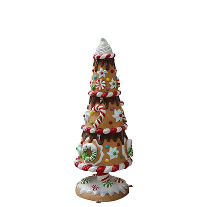 Large Peppermint Gingerbread Christmas Tree Statue S0330L-S252-PT