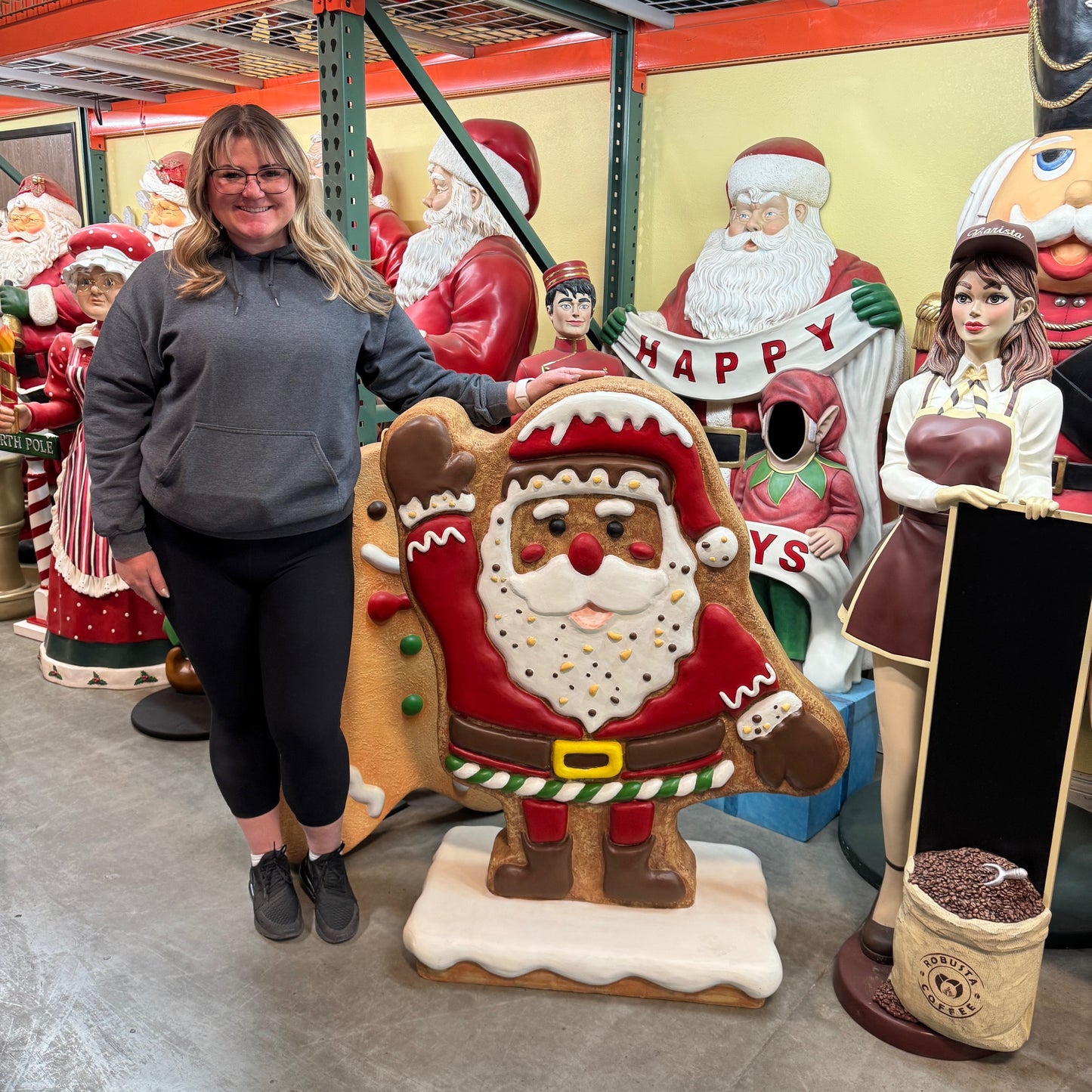 Gingerbread Santa Statue