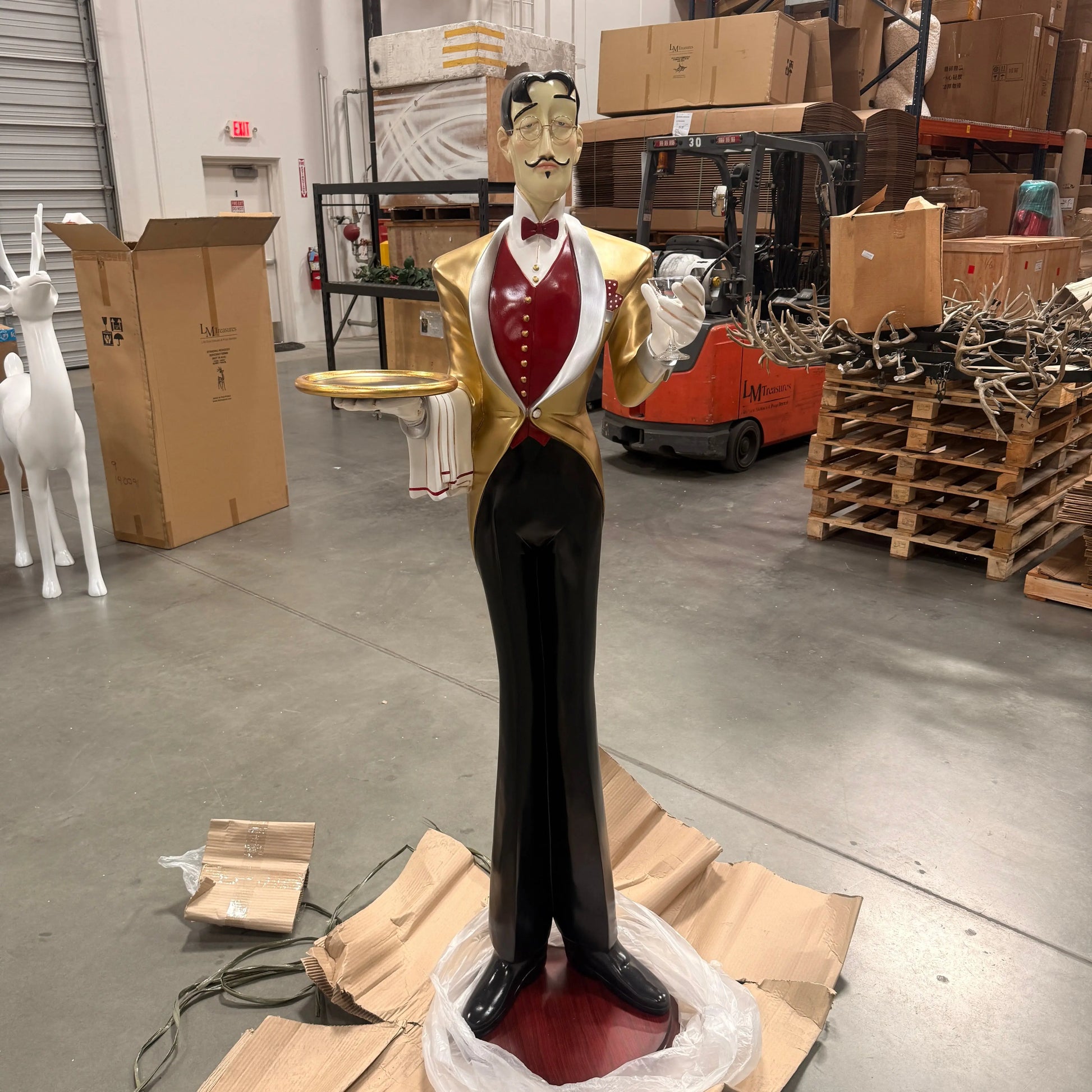 Frenchman Waiter Life Size Statue R0247-ST4800-G