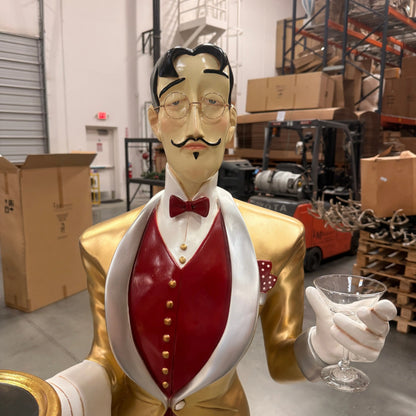 Frenchman Waiter Life Size Statue R0247-ST4800-G