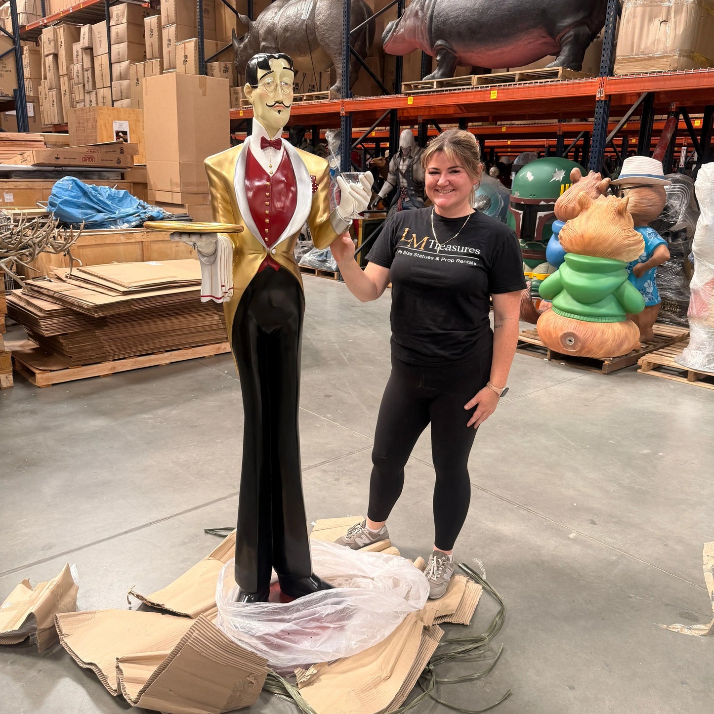 Frenchman Waiter Life Size Statue R0247-ST4800-G