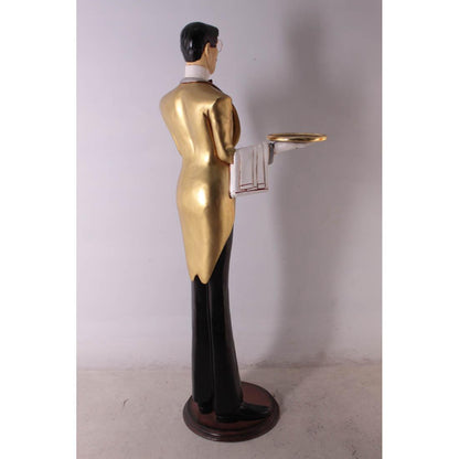 Frenchman Waiter Life Size Statue - LM Treasures Prop Rentals 