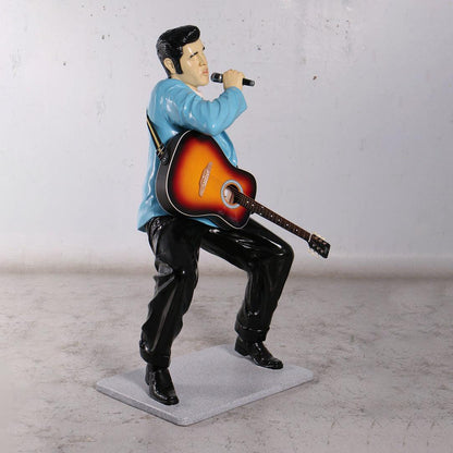 Singer Elvis In Blue Life Size Statue