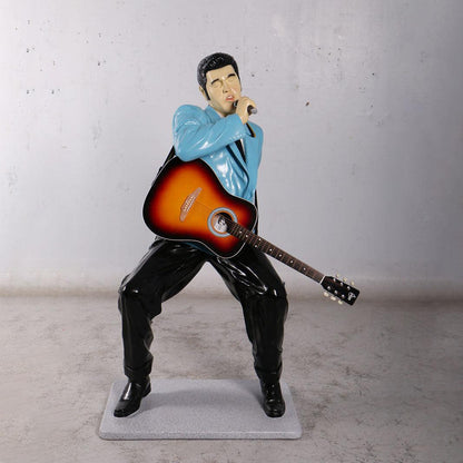 Singer Elvis In Blue Life Size Statue