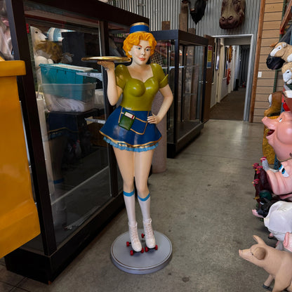 Roller Skater Waitress Life Size Statue R0256-ST6830-G